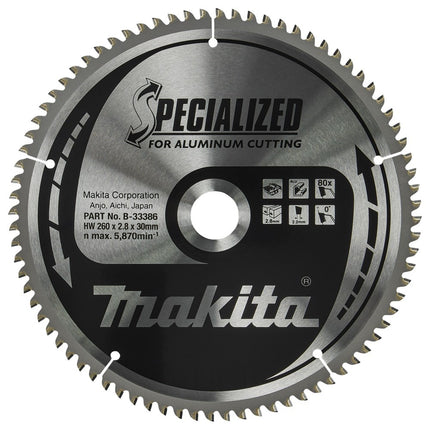 Makita Zaagb.Alu 260X30X2,8 80T 0G - B-33386