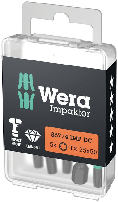 Wera 867/4 IMP DC Impaktor Bit TX 40x50mm 5-delig - 05057667001