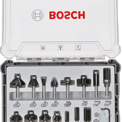 Bosch 15-Delige Gemengde Freesset 6mm - 2607017471