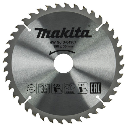 Makita HM zaagbl 190x30x2,2 T40 - D-64967