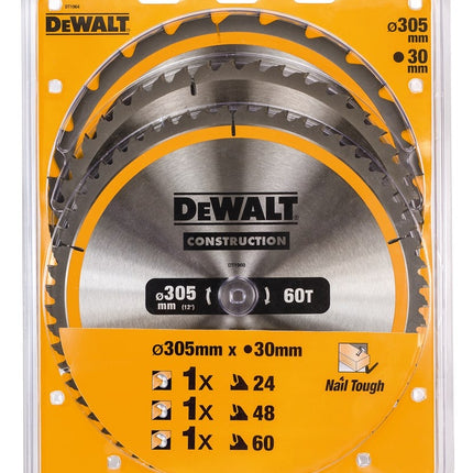 DeWalt 3-Delige Construction Cirkelzaagbladenset - DT1964-QZ