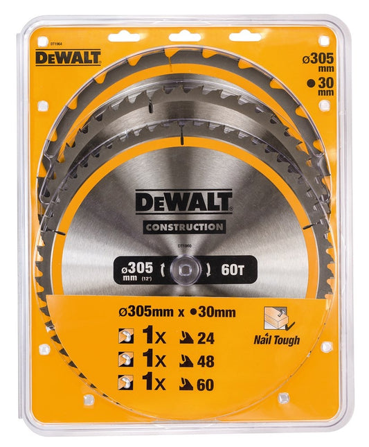 DeWalt 3-Delige Construction Cirkelzaagbladenset - DT1964-QZ