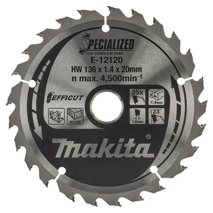 Makita Efficut Zaagb 136x20x1,4 25T - E-12120