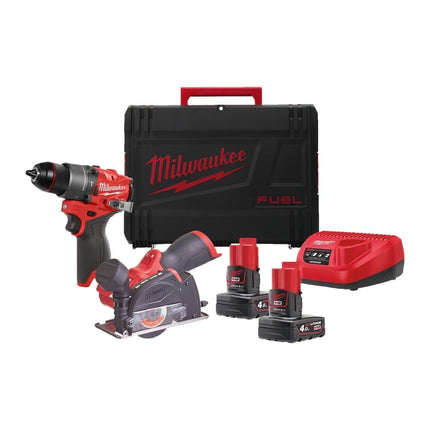 Milwaukee M12 FPP2G2-402X Combiset - FPD2 Slagboor en FCOT Multislijpmachine - 4.0Ah 12V in HD Box - 4933480592