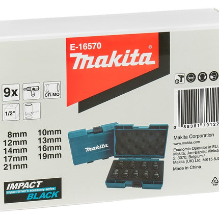 Makita Krachtdopset IMPBL 1/2 9-dlg - E-16570