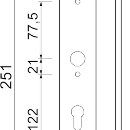 Oxloc Langschild rechthoeking 251x50 mm