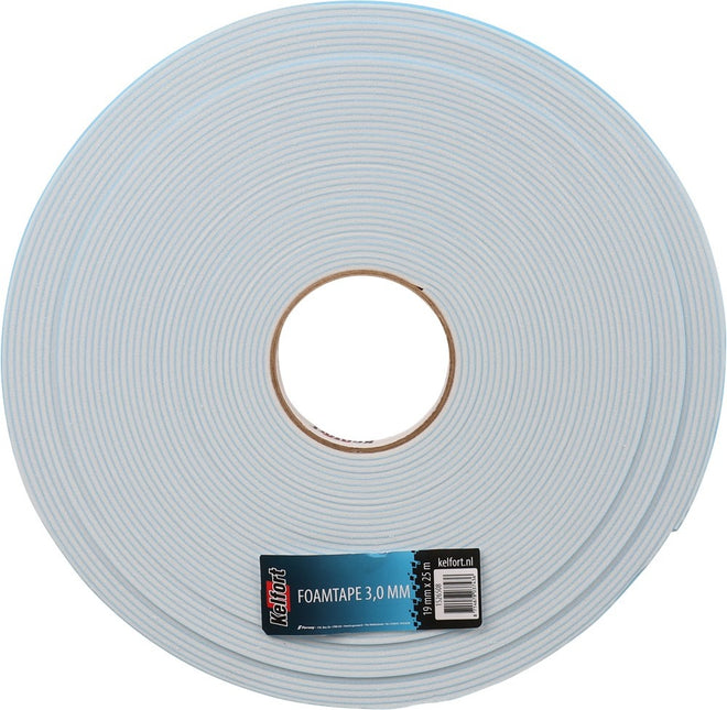 Kelfort Foamtape Dubbelzijdig 3.0mm 19mm X25M - 1526508