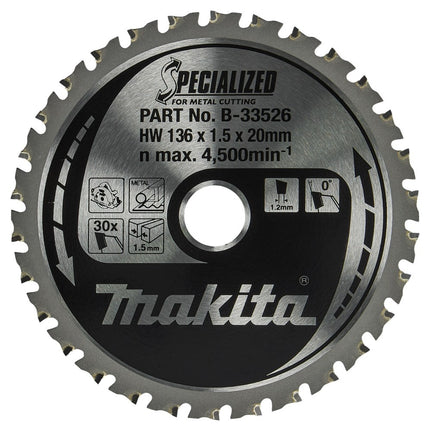 Makita Zaagb Met. 136X20X1,5 30T 0G - B-33526