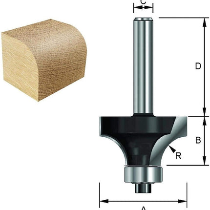 ENT Afrondfrees HM 9.5 met lager Kolf 8mm - 7914294