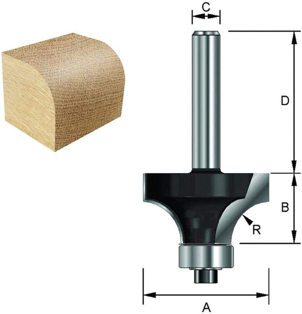 ENT Afrondfrees HM 9.5 met lager Kolf 8mm - 7914294