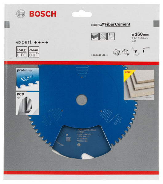 Bosch Cirkelzaagblad Expert Fiber Cement 160x20x2,2/1,6mm 4T - 2608644121