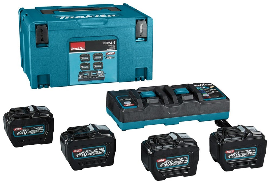 Makita 1910A8-3 Startset DC40RB 4xBL4080F