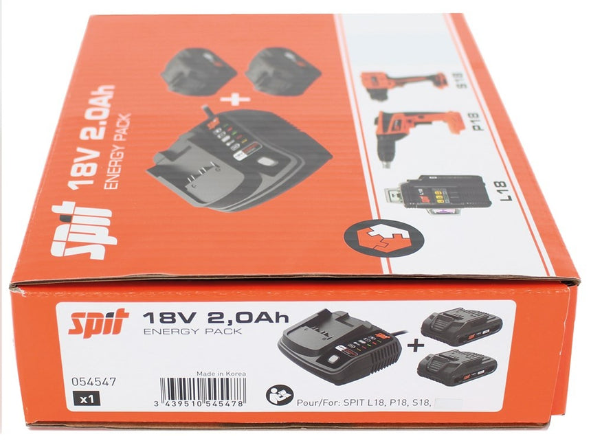 Spit Energy Pack 2ah 18v (2 Accu's & Compact Lader)