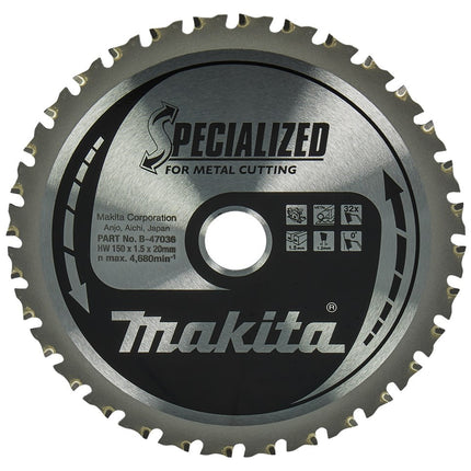 Makita Zaagblad Staal 150x20x1,5mm 32T 0G - B-47036