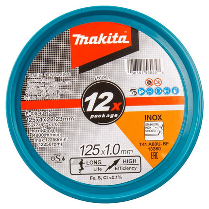 Makita Doorslijps. 125X1.0mm RVS 12st - E-03040-12