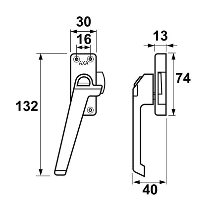 AXA Aluminium Raamsluiting 3308 Links F2 - 1305167