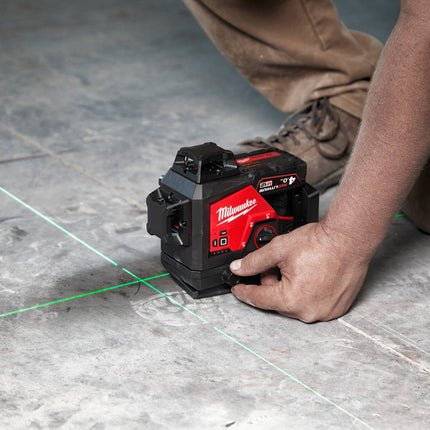 Milwaukee M12 3PL-401C 3D Laser met 3 Groene 360° Laser Cirkels - 1x4Ah 12V