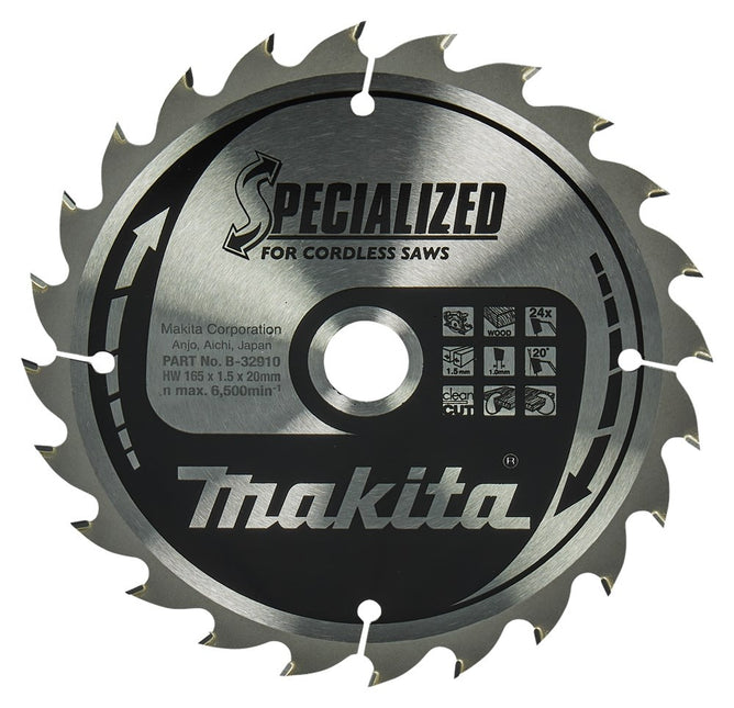 Makita Zaagblad Hout 165x20x1.5mm 24T 20G - B-32910