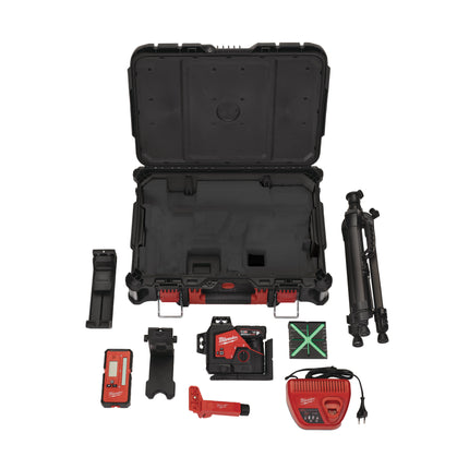 Milwaukee M12 3PLKIT-401P 3D Laser met 3 Groene 360° Lasercirkels - 1x4Ah 12V