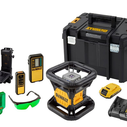 DeWalt DCE079D1G-SET 18V Roterende Laser Groen + Statief + Meetlat