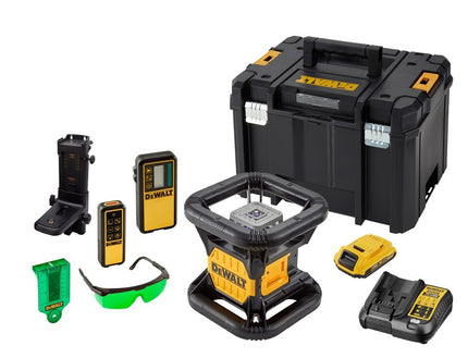 DeWalt DCE079D1G-SET 18V Roterende Laser Groen + Statief + Meetlat