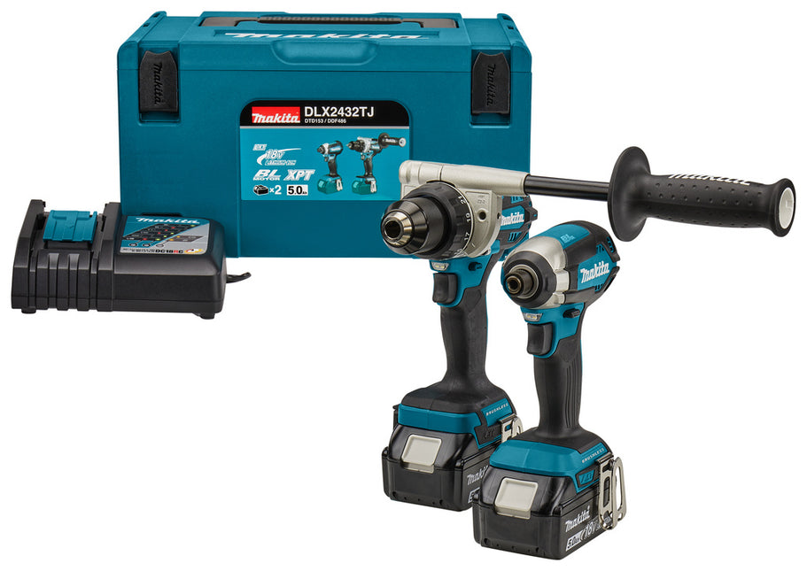 Makita DLX2432TJ 18 V Combiset voor zwaardere boor- en (slag)schroefklussen