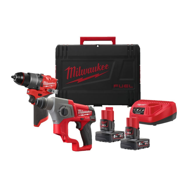 Milwaukee M12 FPP2F2-602X - FPD2 Slagboor en CH Boorhamer - 6.0Ah 12V in HD Box - 4933480591