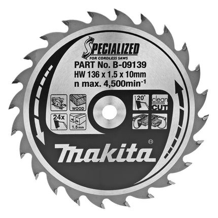 Makita Zaagblad 136X10 24 Tands - B-09139