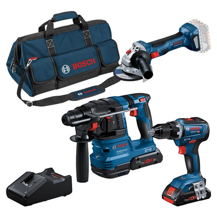 Bosch 3-delige Toolkit GSR18V-55 + GWS18V-7 + GBH18V-22 - 0615A50035