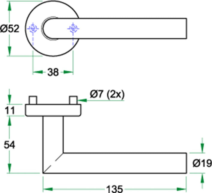 Oxloc Deurkruk Haaks Model Rozet Stalen Onderconstructie - 1220957