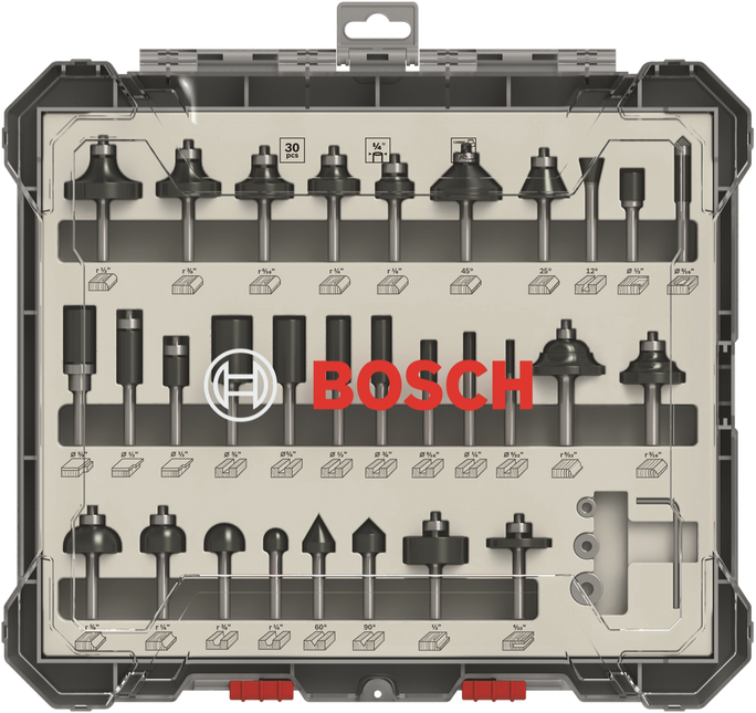 Bosch 30-Delige Gemengde Freesset 1/4 inch - 2607017476