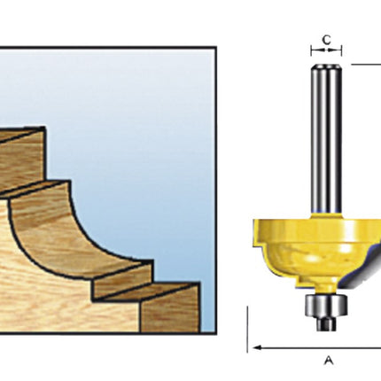 Makita Hollijstprofielfrees Met Kogellager R7,94 S8 - D-11689