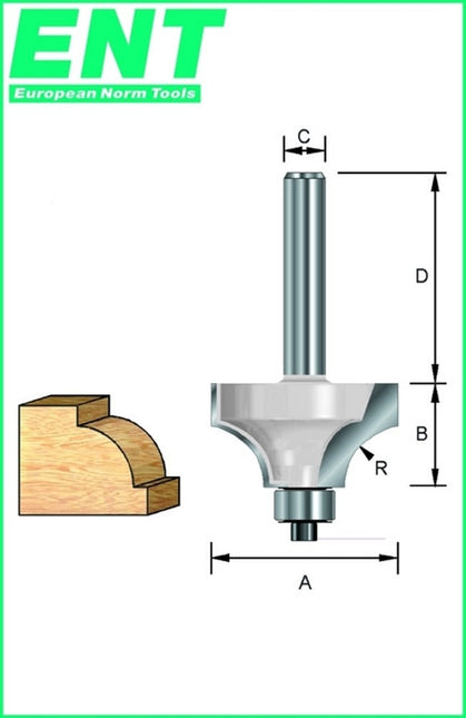 ENT Kwartrondfrees HM R9.5 met lager Kolf 8mm - 7909814