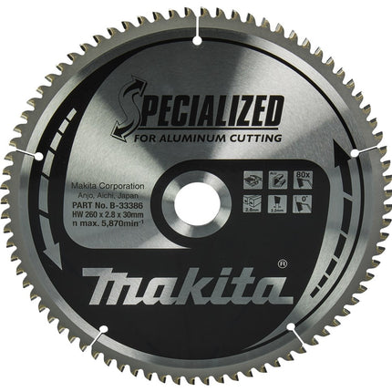 Makita Zaagb.Alu 260X30X2,8 80T 0G - B-33386