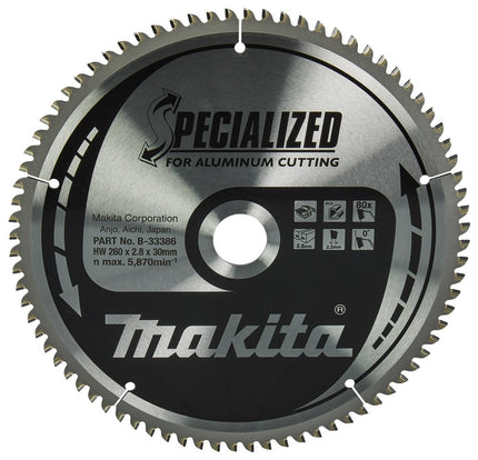 Makita Zaagb.Alu 260X30X2,8 80T 0G - B-33386