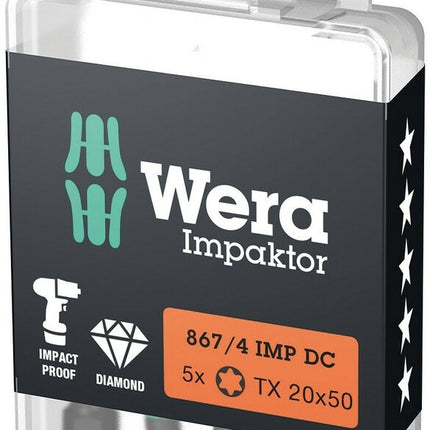 Wera 867/4 IMP DC Impaktor Bit TX 20x50mm 5-delig - 05057664001