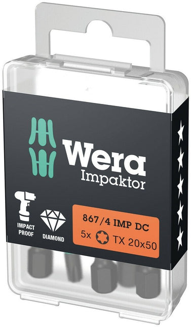 Wera 867/4 IMP DC Impaktor Bit TX 20x50mm 5-delig - 05057664001