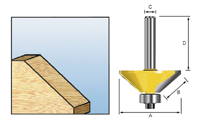 Makita Fasefrees Met Kogellager 45Gr S12 - D-11514