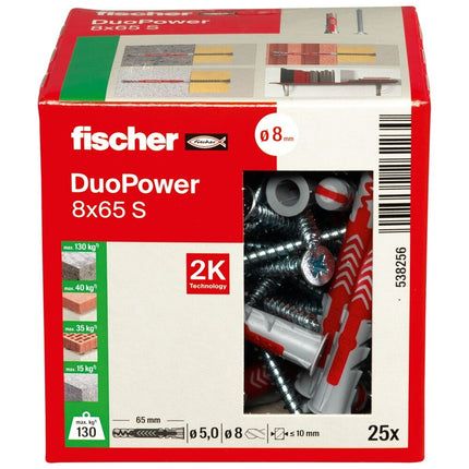 Fischer Duopower 8x65 S met schroef - 538256