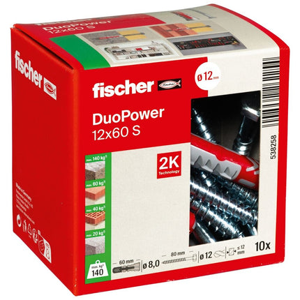 Fischer Duopower 12x60 S met zeskantschroef - 538258