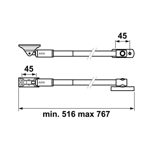 AXA Telescopische uitzetter 50EX - 2845-49/E