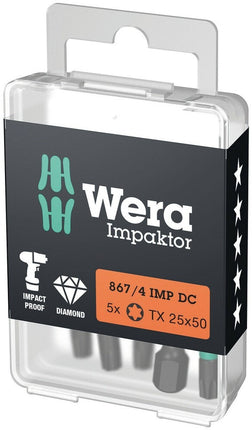 Wera 867/4 IMP DC Impaktor Bit TX 25x50mm 5-delig - 05057665001