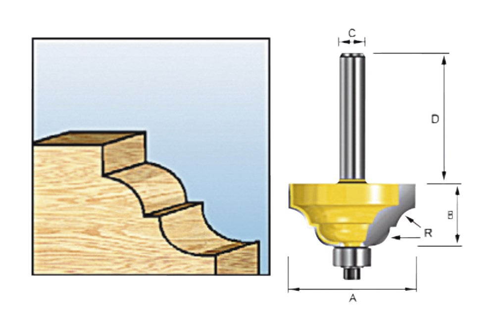 Makita Contraprofielfrees Met Kogellager 38,1 S8 - D-11651