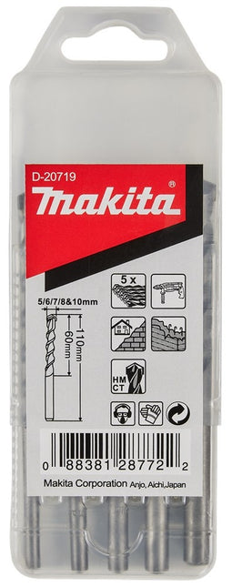 Makita 5-Delige Steenboorset 5/6/7/8/10mm - D-20719