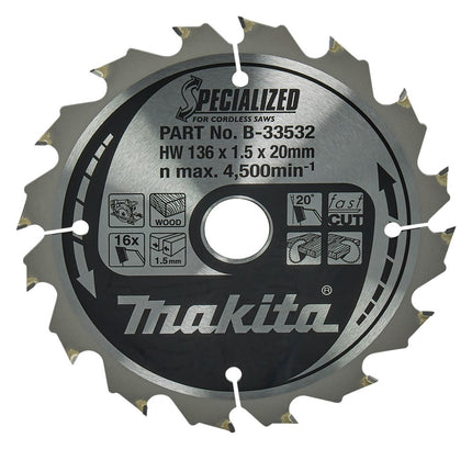 Makita Zaagb Hout 136X20X1,5 16T 20G - B-33532