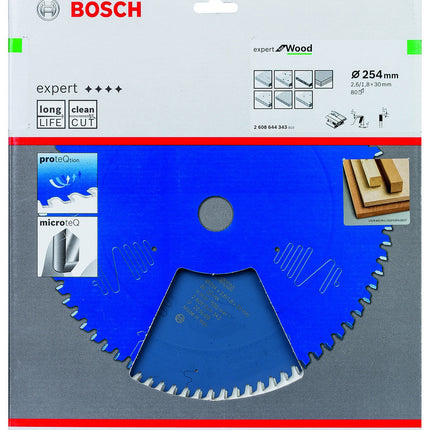 Bosch Cirkelzaagblad Wood, 254 X 30 X 2,6/1,8 mm 80T - 2608644343