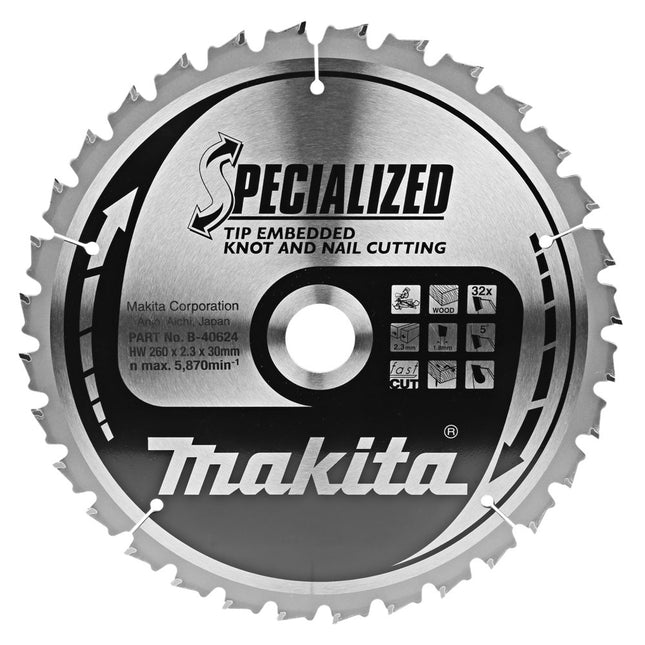 Makita Zaagblad Tipe 260X30X2,3 32T 5G - B-40624