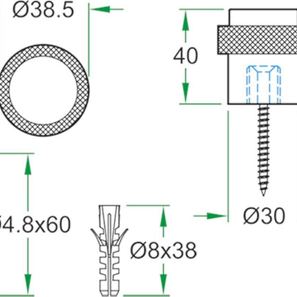 Oxloc Deurstopper RVS 32x37mm