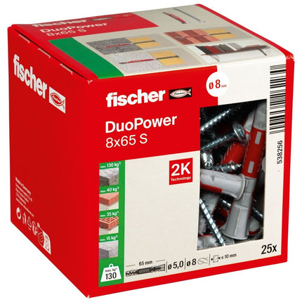 Fischer Duopower 8x65 S met schroef - 538256