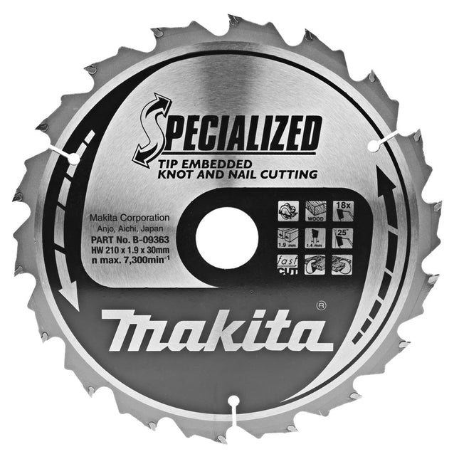 Makita Zaagblad Tipe 210X30X1,9 18T 25G - B-09363